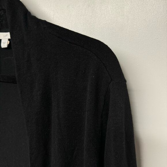 J.Jill Womens Solid Black Open Front Linen Blend Cardigan Sweater Size Large - Picture 6 of 10